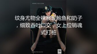 纹身尤物全裸展现鲍鱼和奶子，细致吞吐口交，女上位销魂式打桩