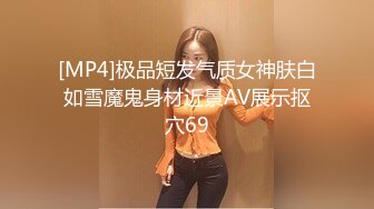 [MP4]极品短发气质女神肤白如雪魔鬼身材近景AV展示抠穴69