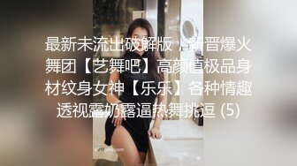 最新未流出破解版，新晋爆火舞团【艺舞吧】高颜值极品身材纹身女神【乐乐】各种情趣透视露奶露逼热舞挑逗 (5)